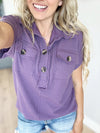 Day Trip Short Sleeve Loose Fit Top in Purple
