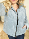 Next To You Corduroy Puffer Coat in Blue