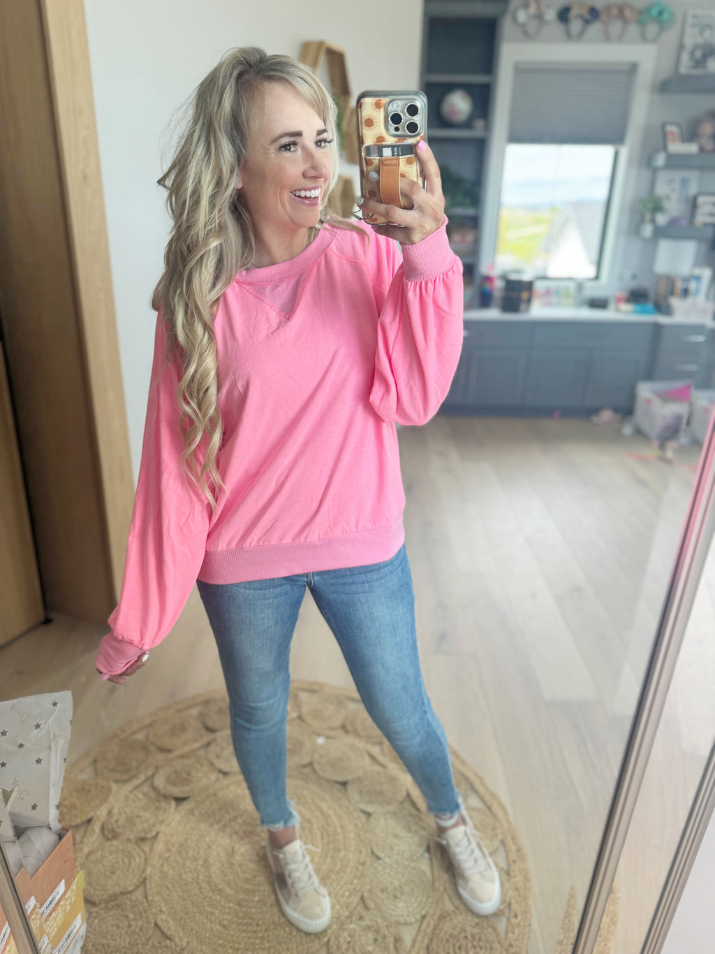 Opposites Attract Terry Pullover in Neon Pink