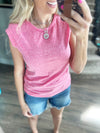 Complete Me Crew Neck Tank in Hot Pink