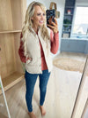 Count Me In Floral Quilted Vest in Cream