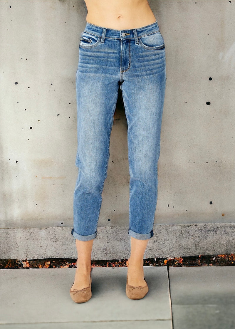 Judy Blue Cuffed Hem Slim Jeans