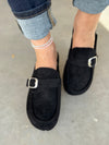 Corky's Just Precious Wedge Slip-On's in Black Faux Suede