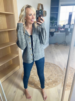 Wanderer Sweater Jacket in Two Tone Gray