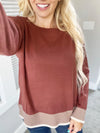 This and That Striped Boatneck Sweater in Merlot