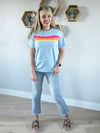 Ready For More Stripe Detailed Short Sleeve Top (Pink Label)