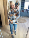 Ampersand Ave Vintage Plaid Cowl Neck Sweatshirt