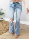Bayeas Mid Rise Distressed Flare Jeans