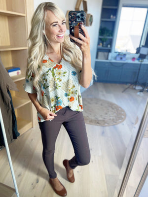 Good Morning Floral V-Neck Blouse