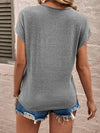 Today's The Day Lace Detail V-Neck Short Sleeve Top (Pink Label)
