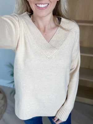 Star of the Show Long Sleeve  Sweater in Taupe