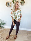 Good Morning Floral V-Neck Blouse