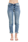 Judy Blue Mid Rise Bleach Wash Boyfriend Jeans