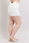 Judy Blue High Rise Double Roll Cuffed Shorts in White