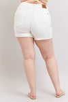 Judy Blue High Rise Double Roll Cuffed Shorts in White