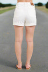 Judy Blue High Rise Double Roll Cuffed Shorts in White