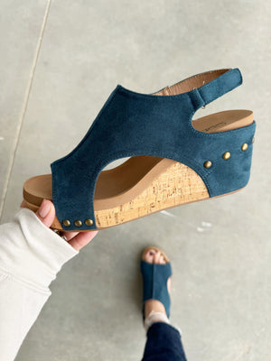 Corky’s Carley Faux Suede Sandals in Teal