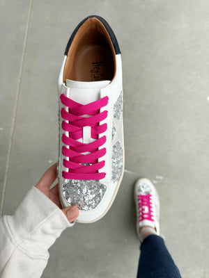 Corky's Another Round Sneakers in Silver Sequins