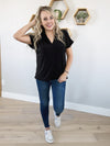 Everlasting Love V-Neck Short Sleeve in Black