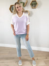 Flower Field Floral Patchwork Top in Lavender