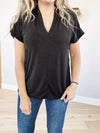 Everlasting Love V-Neck Short Sleeve in Black