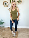 **Deal Of The Day** Goodnight Washed Ribbed Scoop Neck Tank (Multiple Colors)