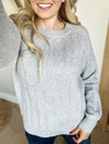No Time to Waste Super Soft Crew Neck Sweater in Heather Gray