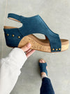 Corky’s Carley Faux Suede Sandals in Teal