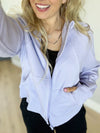 Overtime French Terry Full Zip Hoodie in Lavender Fog