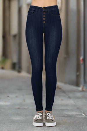 Judy Blue High Waist Handsand Resin Skinny Jeans