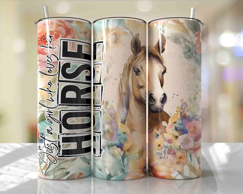 Girl Who Loves Her Horse 20oz Skinny Tumbler