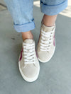 Blowfish Vice Sneakers in Beige Red Canvas