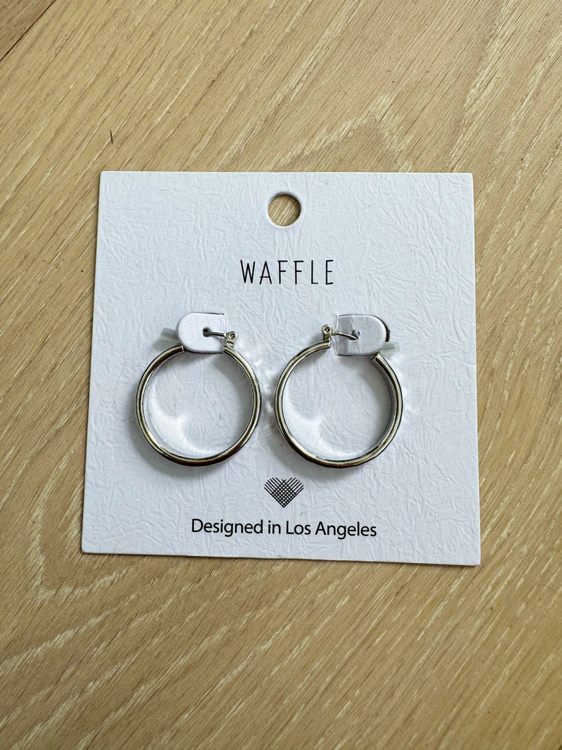 Grace Silver Stamped Hoop Earrings