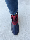Gypsy Jazz Duck Boots in Navy and Maroon