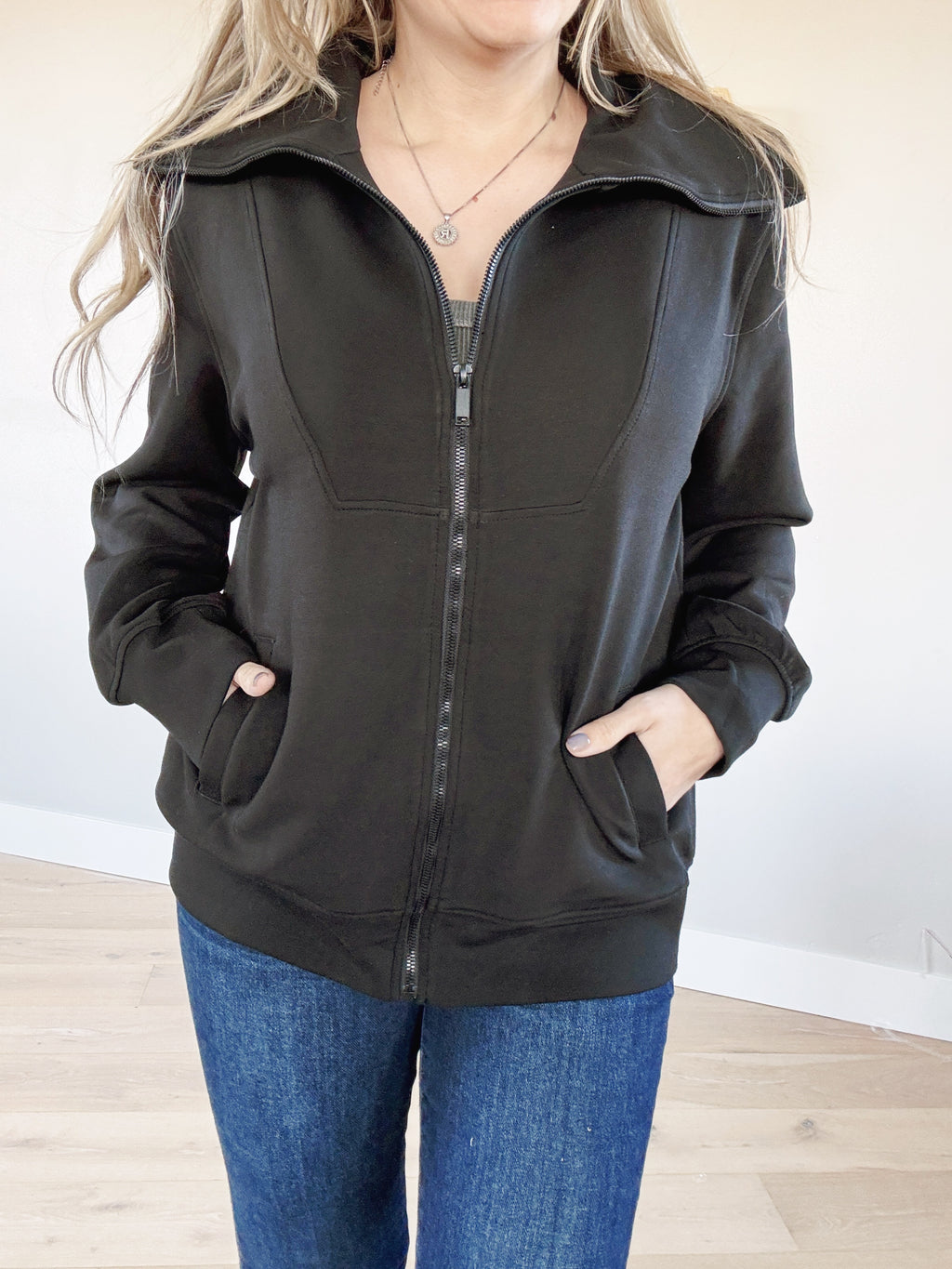 Landslide Modal Full Zip Hoodie in Black