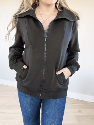 Landslide Modal Full Zip Hoodie in Black