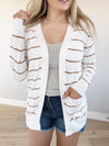 Be My Guest Cardigan in Ivory and Camel
