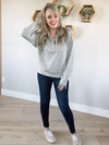 Always Love You Scuba Luxe Half-Zip in Heather Gray