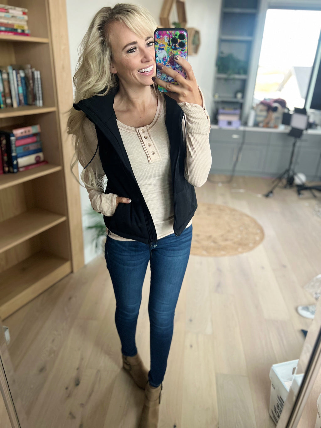 Your Next Girlfriend Hooded Vest in Black (SALE)
