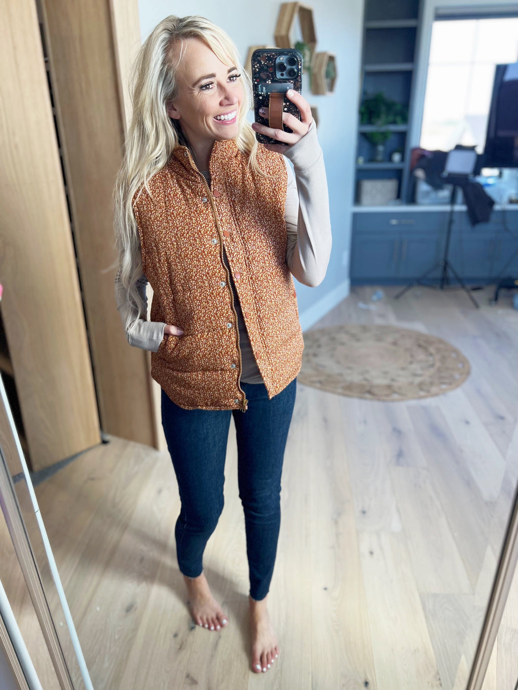 Count Me In Quilted Vest in Copper