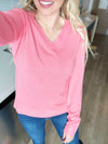 Over and Over Again V-Neck Sweater in Coral