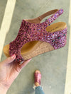 Corky's Mixed Berry Glitter Wedge Sandal (SALE)