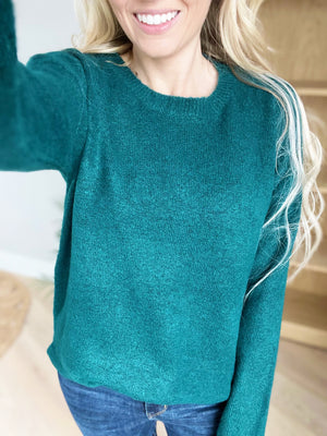 Nice To Meet You Crew Neck Sweater in Forest