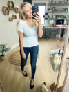 Survivor Reversible V-Neck Short Sleeve Top in White