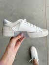 Shushop Ruby Sneakers in Ivory, Beige, and Silver