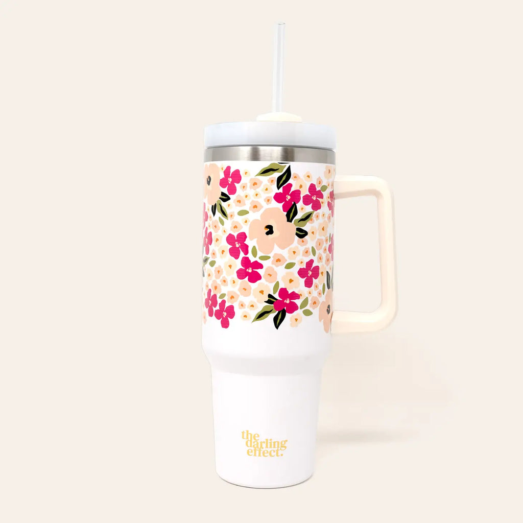 MUST HAVE Floral Tumbler in White