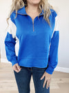 Race Runner Long Sleeve Knit Pullover In Blue