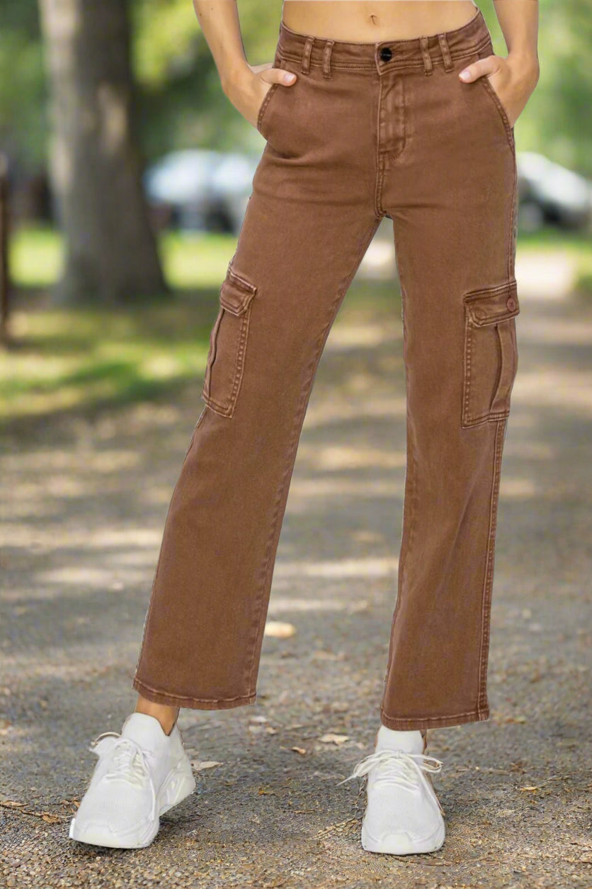 Risen High Rise Cargo Jeans