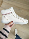 Very G Larger Than Life High Top Star Sneakers in White Pink