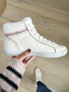 Very G Larger Than Life High Top Star Sneakers in White Pink (SALE)